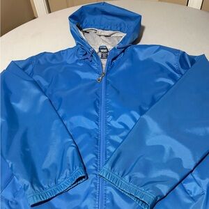 Vintage Lands’ End Hooded Windbreaker Men’s L Blue‎ Nylon Lined Jacket